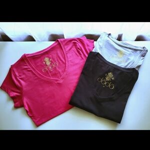 Bundle Of 3 Premium Quality Cotton Blend V-Neck Tops - Nwot